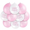 Unique Party Rosa-weiße Herzballons für die Babyparty | 10 Stück