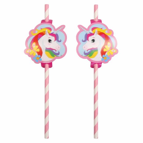 Riethmüller Eenhoorn Regenboog Papieren Rietjes  20cm | 8 stuks Riethmüller Eenhoorn Regenboog Papieren Rietjes  20cm | 8 stuks