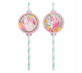 Riethmüller Magische Einhorn-Papierstrohhalme, 20 cm | 8 Stück