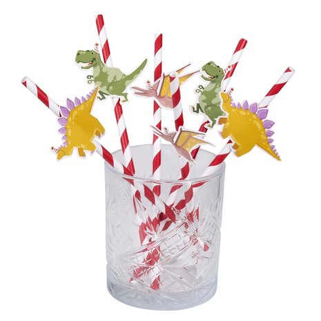 Boland Pailles dinosaures pour fête 20 cm | 6 pièces