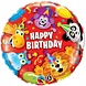 Folie ballon rood met Party Animals | 46 cm Folie ballon rood met Party Animals | 46 cm