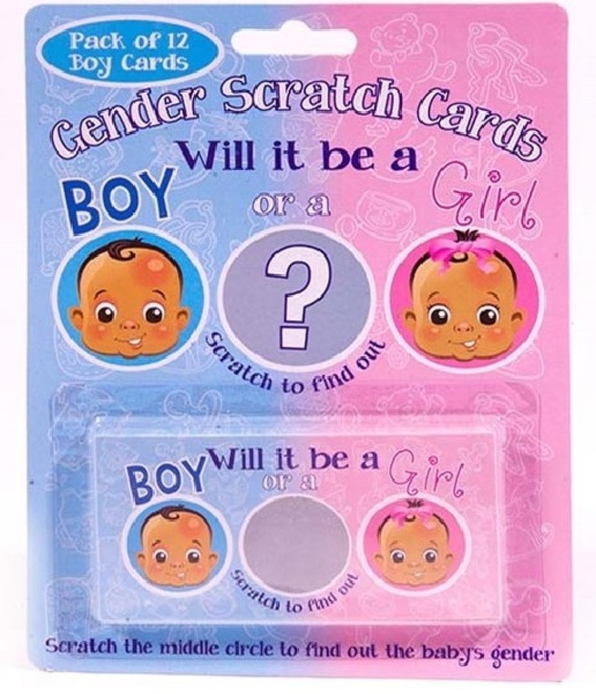 Gender Reveal kraskaartjes BOY | 12 stuks