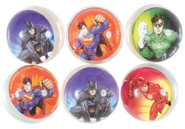 Unique Party Balles rebondissantes Justice League 30 mm | 6 pièces