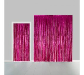 WeFiesta Door Curtain Foil Fuchsia / Hot Pink 100x240cm | per piece