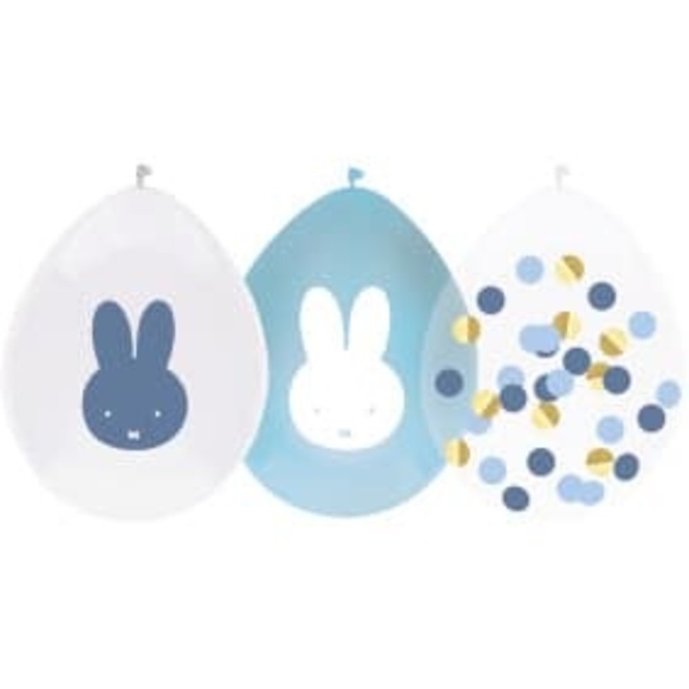 Haza - Witbaard Miffy baby blue balloons | 5 pieces