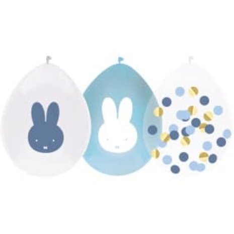 Haza - Witbaard Ballons Miffy bleu clair | 5 pièces