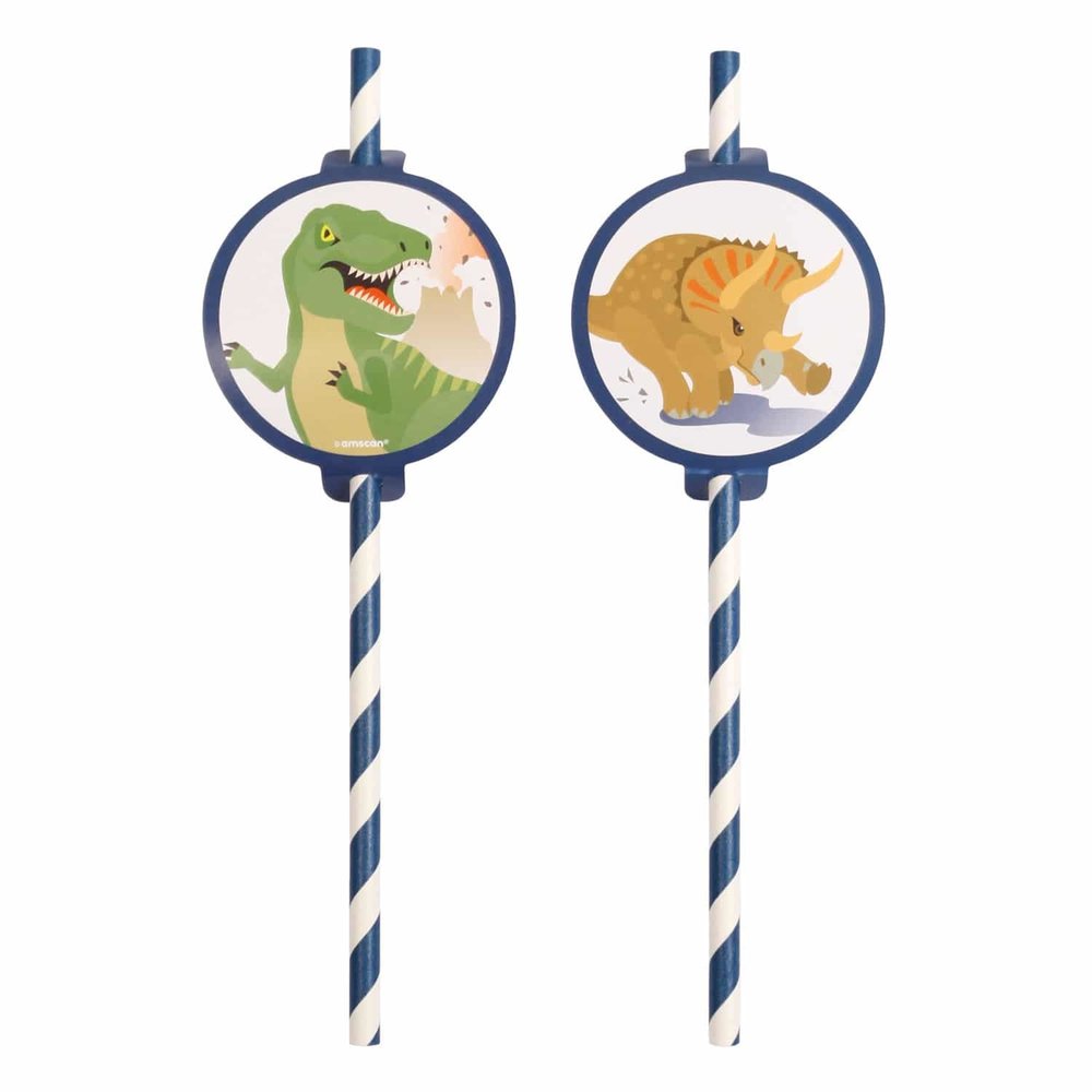 Riethmüller Happy Dinosaur Straws 20cm | 8 pieces