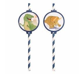 Riethmüller Pailles dinosaures joyeux 20 cm | 8 pièces