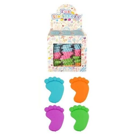 Henbrandt Gaby Foot Colored Eraser 4cm | 12 pieces