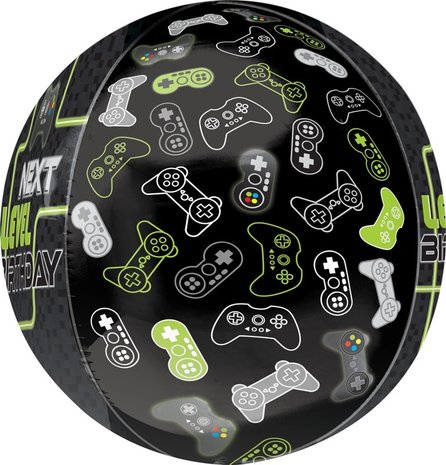 Ballon Orbz d'anniversaire Next Level en forme de manette de jeu, 38 cm | à l'unité