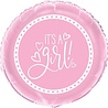 Unique Party Folie Ballon It's a Girl hartjes | 45cm