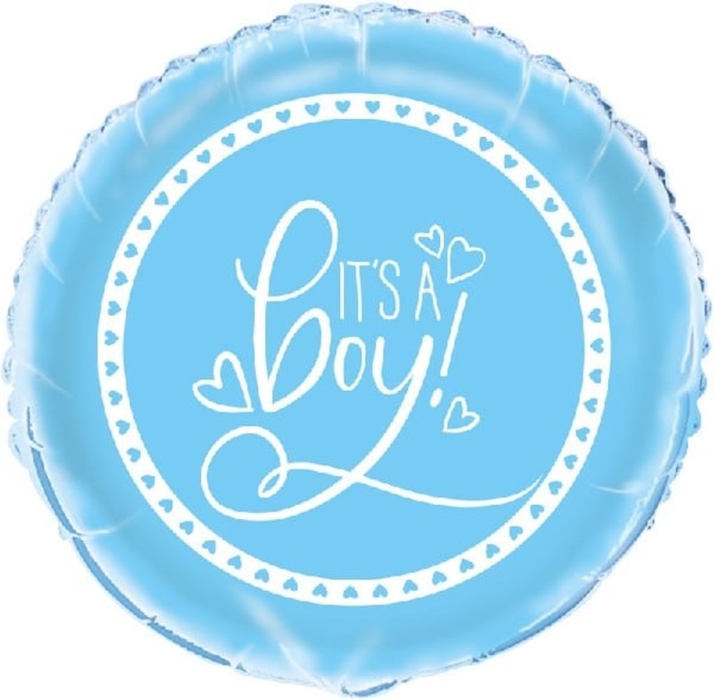 Folie Ballon It's a Boy hartjes | 45cm