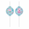 Amscan Peppa Pig "Messy Play" Rietjes 21cm | 4 stuks