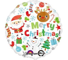 Anagram Ballon à l'hélium Joyeux Noël 45 cm dégonflé | à l'unité