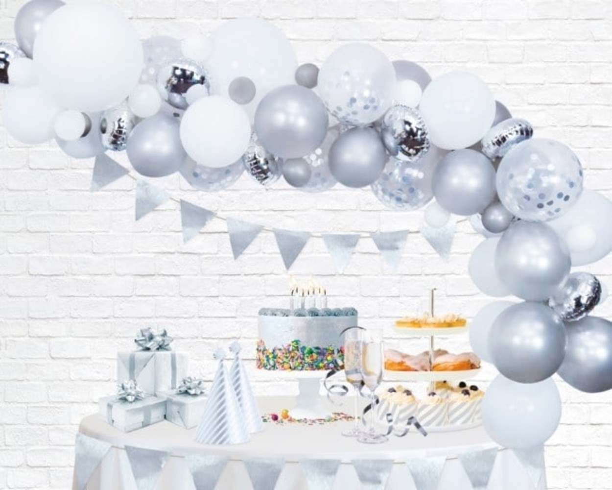 Silver Balloon Arch