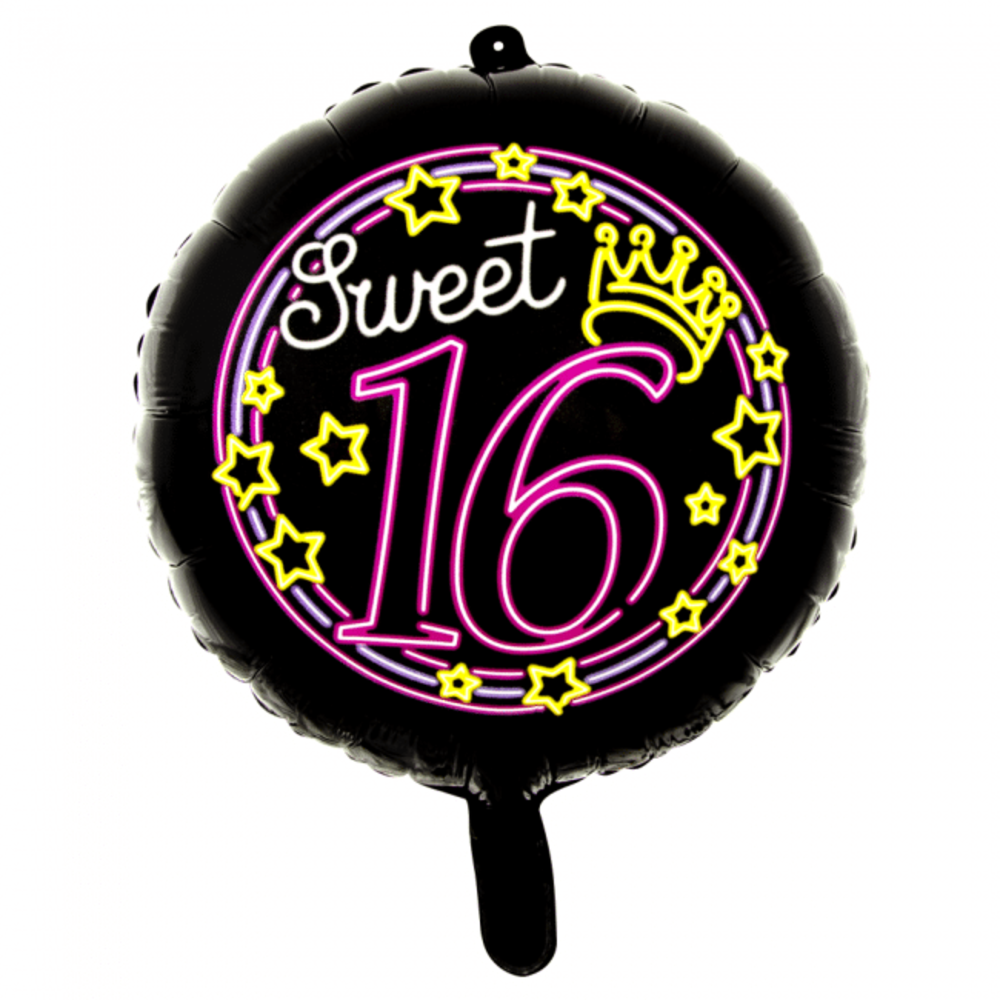 WeFiesta Heliumballon Sweet Sixteen Neon