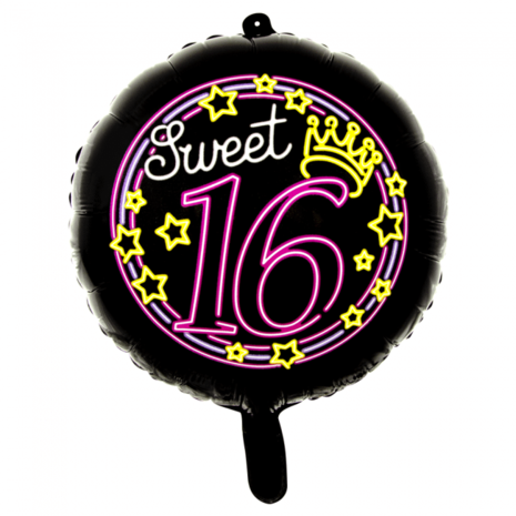 WeFiesta Heliumballon Sweet Sixteen Neon