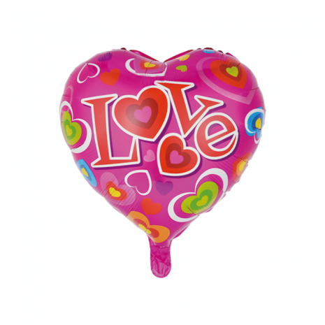WeFiesta Ballon à l'hélium en forme de cœur « Love » | 45 cm