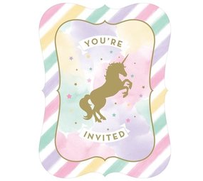 Creative Converting Unicorn Sparkle Invitations 10x12cm | 8 pieces