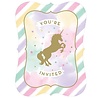 Creative Converting Invitations Licorne Paillettes 10x12cm | 8 pièces Creative Converting Invitations Licorne Paillettes 10x12cm | 8 pièces