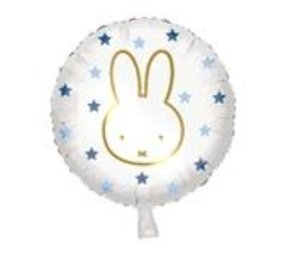 Haza - Witbaard Nijntje Baby Blauw Folie Ballon 45cm | per stuk Haza - Witbaard Nijntje Baby Blauw Folie Ballon 45cm | per stuk