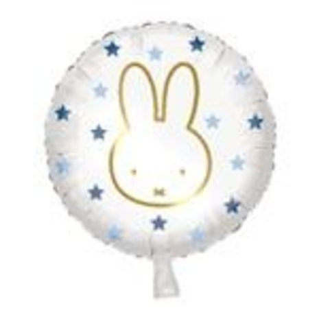 Haza - Witbaard Nijntje Baby Blauw Folie Ballon 45cm | per stuk Haza - Witbaard Nijntje Baby Blauw Folie Ballon 45cm | per stuk