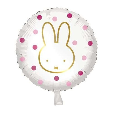 Haza - Witbaard Ballon en aluminium rose bébé Miffy 45 cm | à l'unité