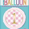 Unique Party Helium ballon 1st Birthday goud-roze geruit | leeg