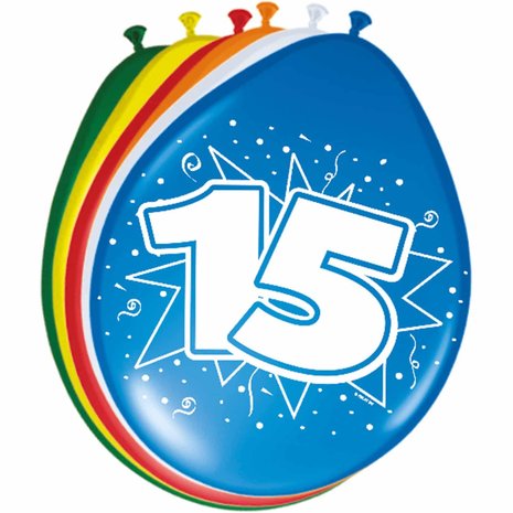 Folat Ballons 15 ans 30 cm | 8 pièces