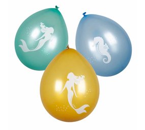 Boland Meerjungfrauen-Glitzerballons 25 cm | 6 Stück