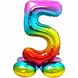 Number Balloon 5 Standing Rainbow | 72 cm