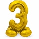 Cijfer Ballon 3 staand goud | 72 cm Cijfer Ballon 3 staand goud | 72 cm