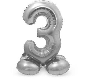 Godan Number Balloon 3 Standing Silver | 72cm