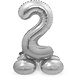 Cijfer Ballon 2 staand zilver | 72 cm Cijfer Ballon 2 staand zilver | 72 cm