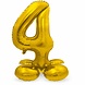 Godan Zahlenballon 4, stehend, Gold | 72 cm