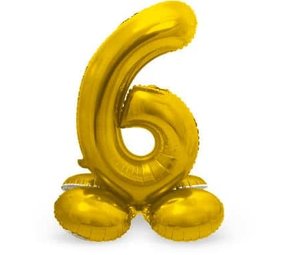 Godan Number Balloon 6 Standing Gold | 72cm