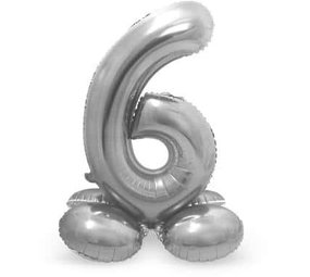 Godan Number Balloon 6 Standing Silver | 72cm