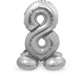 Godan Number Balloon 8 Standing Silver | 72cm