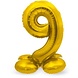 Godan Zahlenballon 9, stehend, Gold | 72 cm