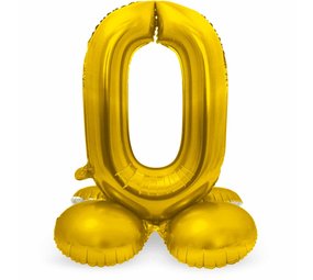 Godan Standing Number Balloon 0 Gold | 72cm