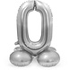 Cijfer Ballon 0 staand zilver | 72 cm Cijfer Ballon 0 staand zilver | 72 cm