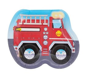 Creative Converting Feuerwehrschilder 23 cm | 8 Stück