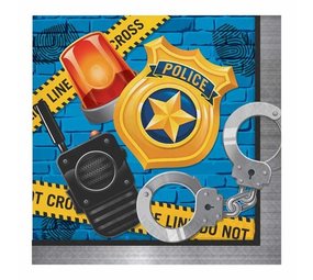 Creative Converting Politie feestje servetten 33x33cm | 16 stuks Creative Converting Politie feestje servetten 33x33cm | 16 stuks