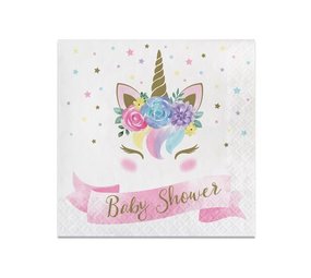 Creative Converting Baby Unicorn Napkins Baby Shower 33x33cm | 16 pieces