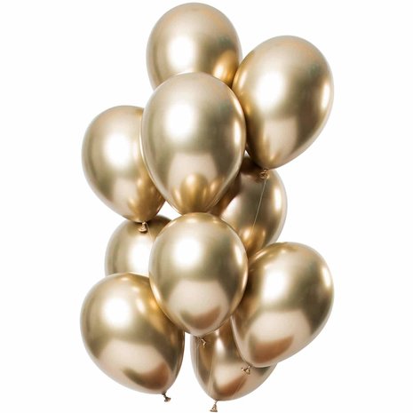 Folat Gold Chrome Balloon Set 30cm | 12 pieces
