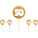 Folat Goldener Glitzer-Kuchenaufsatz zum 50. Geburtstag | 5-teilig