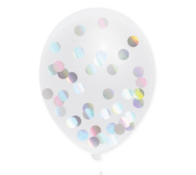 Confettis de ballons holographiques métalliques | 5 pièces