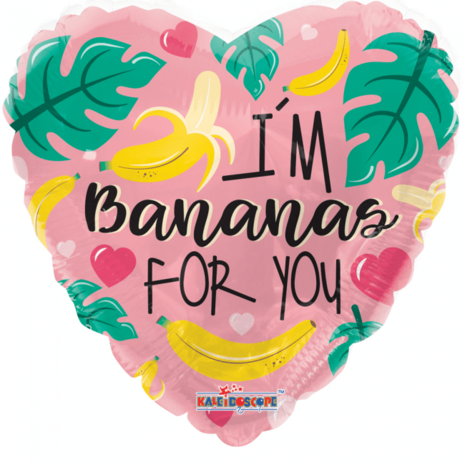 Helium balloon Heart I'm bananas for you | 45 cm