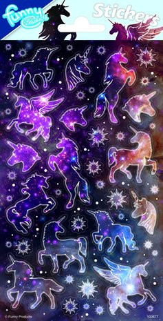 WeFiesta Autocollants Licorne à Paillettes | par feuille