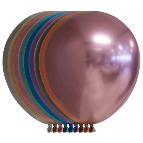 Assorted chrome balloons | 10 pieces